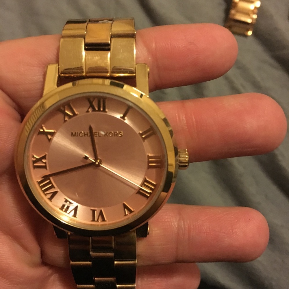 Gold and rose gold watch
